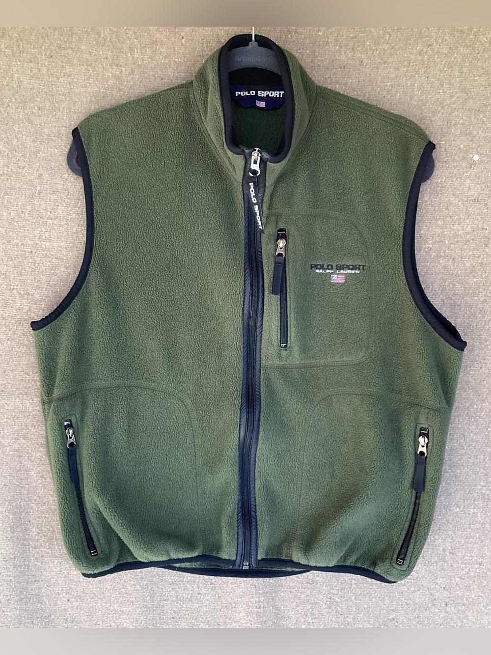 Vintage 1990s Polo sport fleece zip up vest made in USA